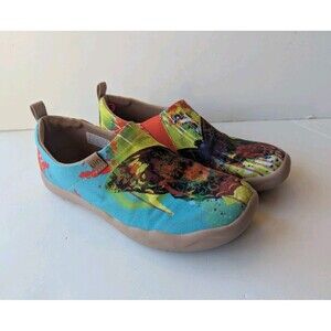 UIN Women's 9 Slip On Sneakers Casual Loafers Knit Art Painted Comfort Soft...